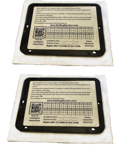 Bed bug monitor detection device with installation instructions.